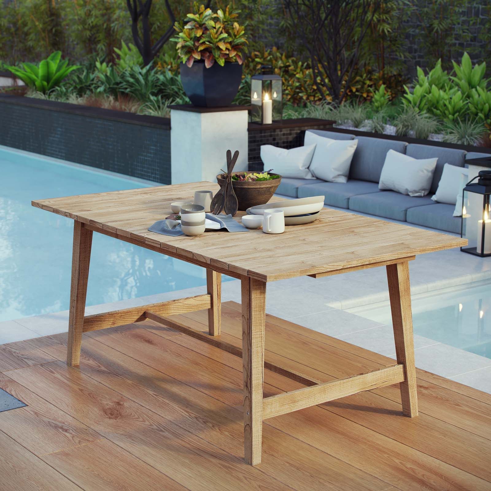 Square Outdoor Teak Dining Table