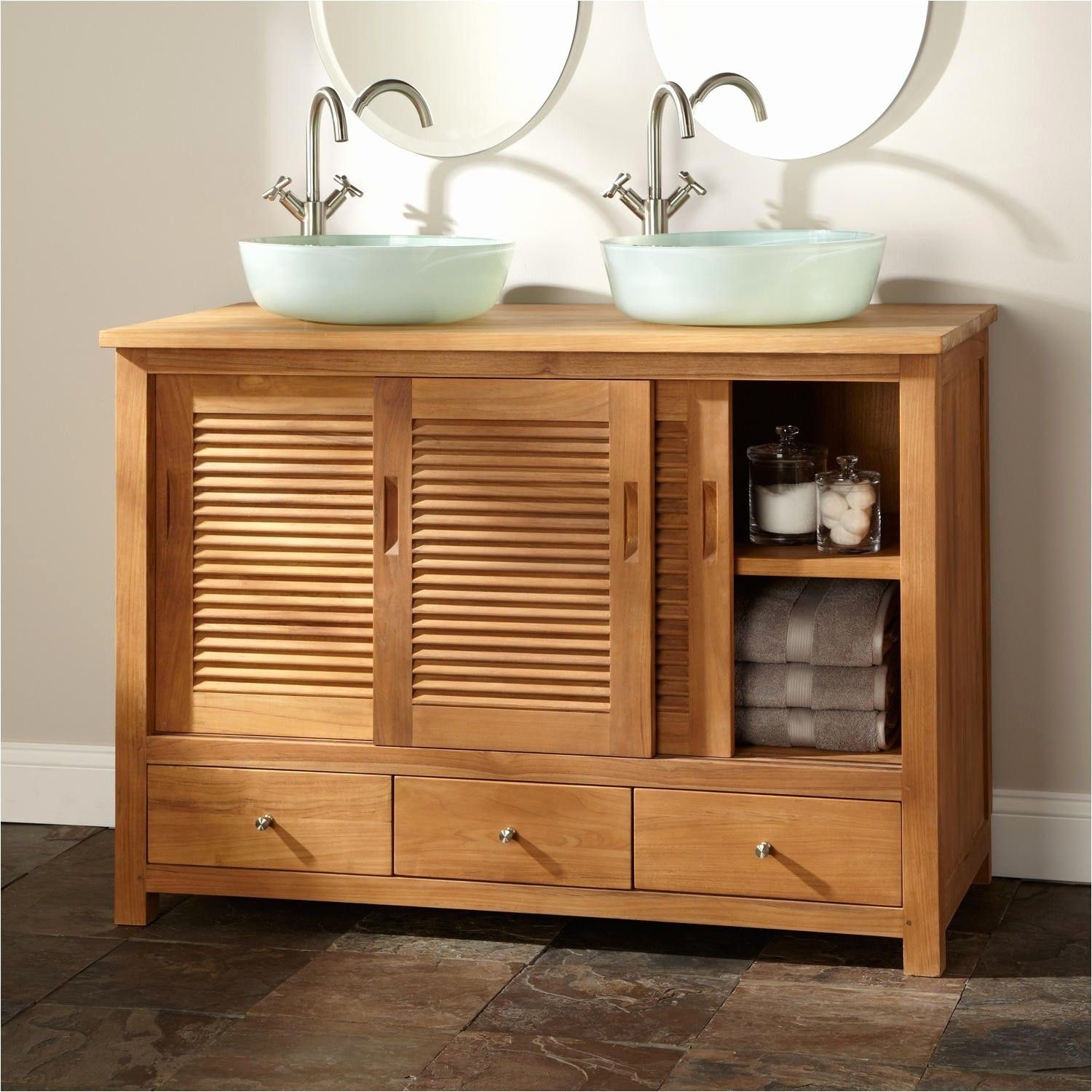 Reclaimed Teak Wood Bathroom Vanity Furniture