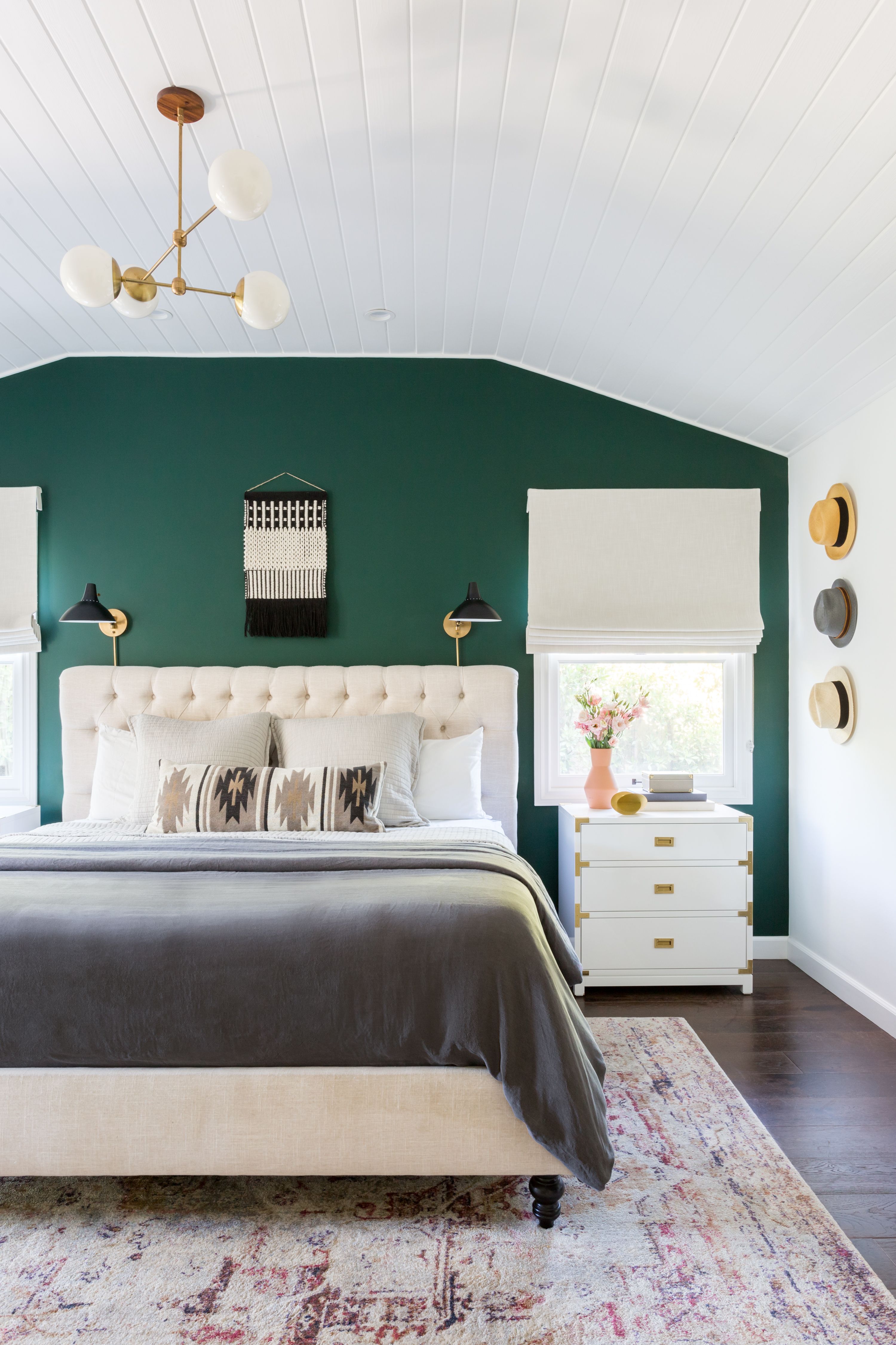 Ideas For A Tranquil Green And Wood Bedroom Design