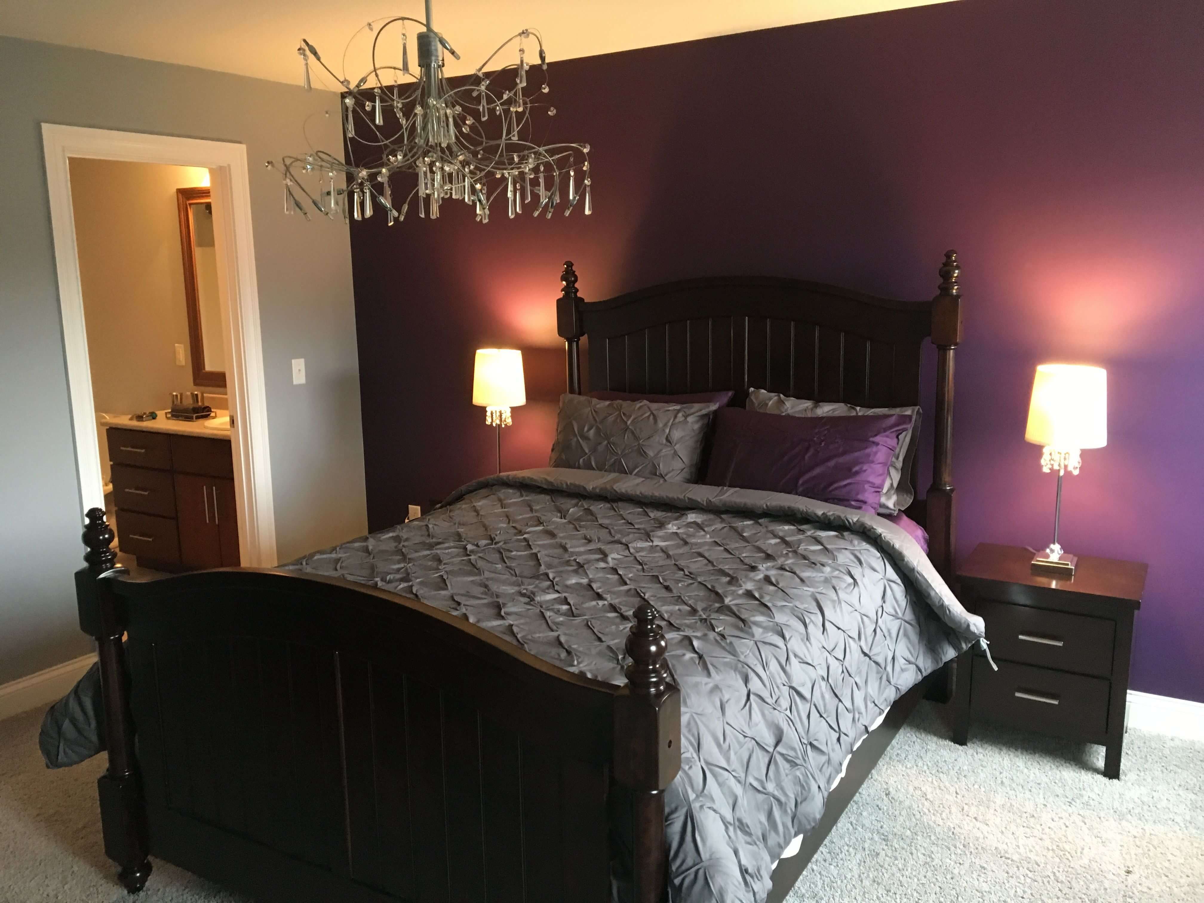 Traditional Chinoiserie Purple Bedroom