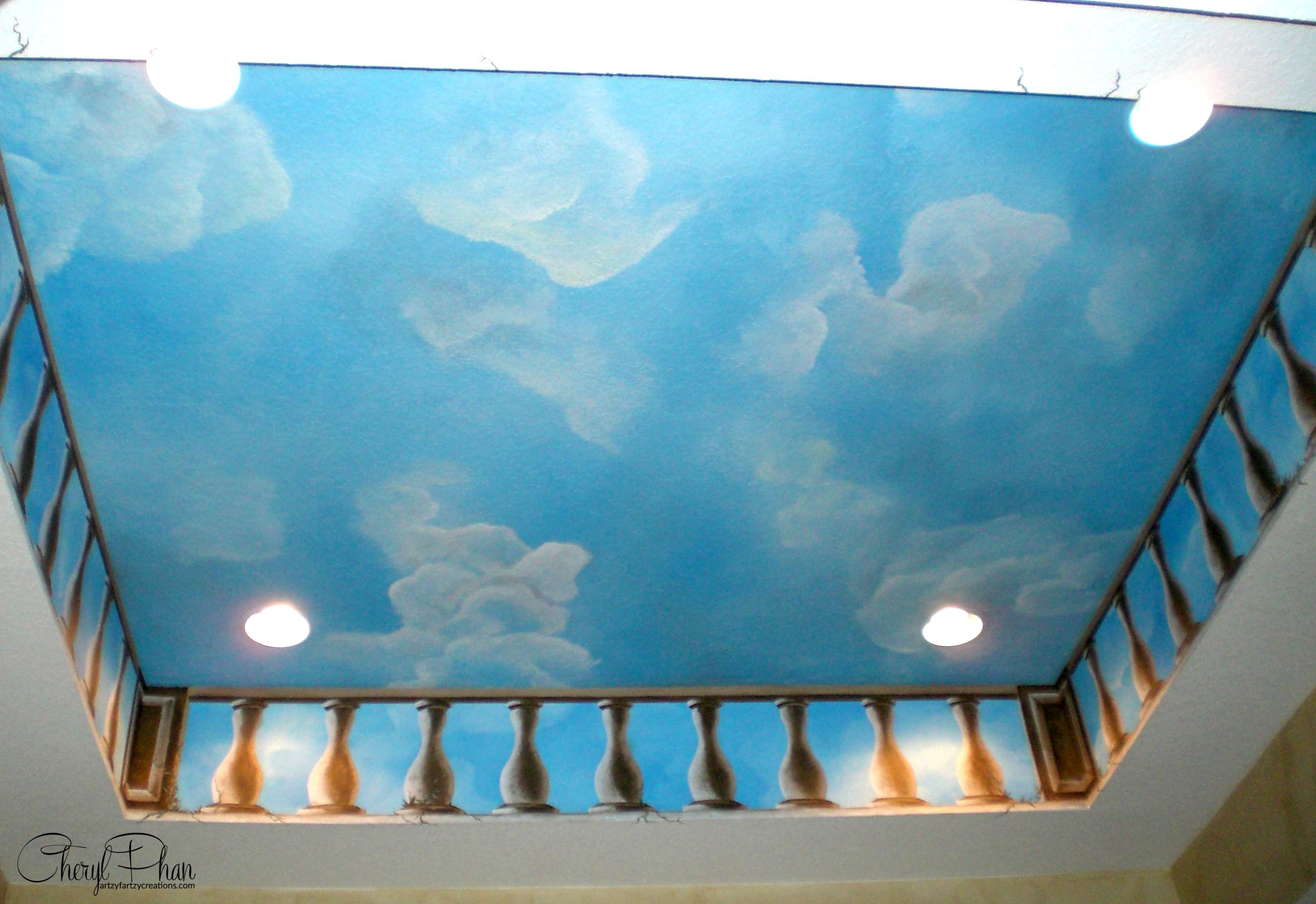 Benjamin Moore Morning Sky Blue Painted Ceiling