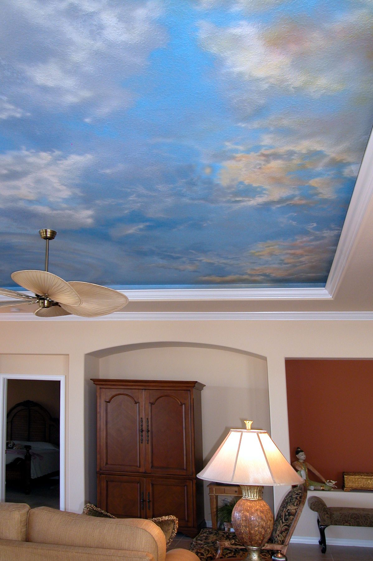 Benjamin Moore Morning Sky Blue Painted Ceiling