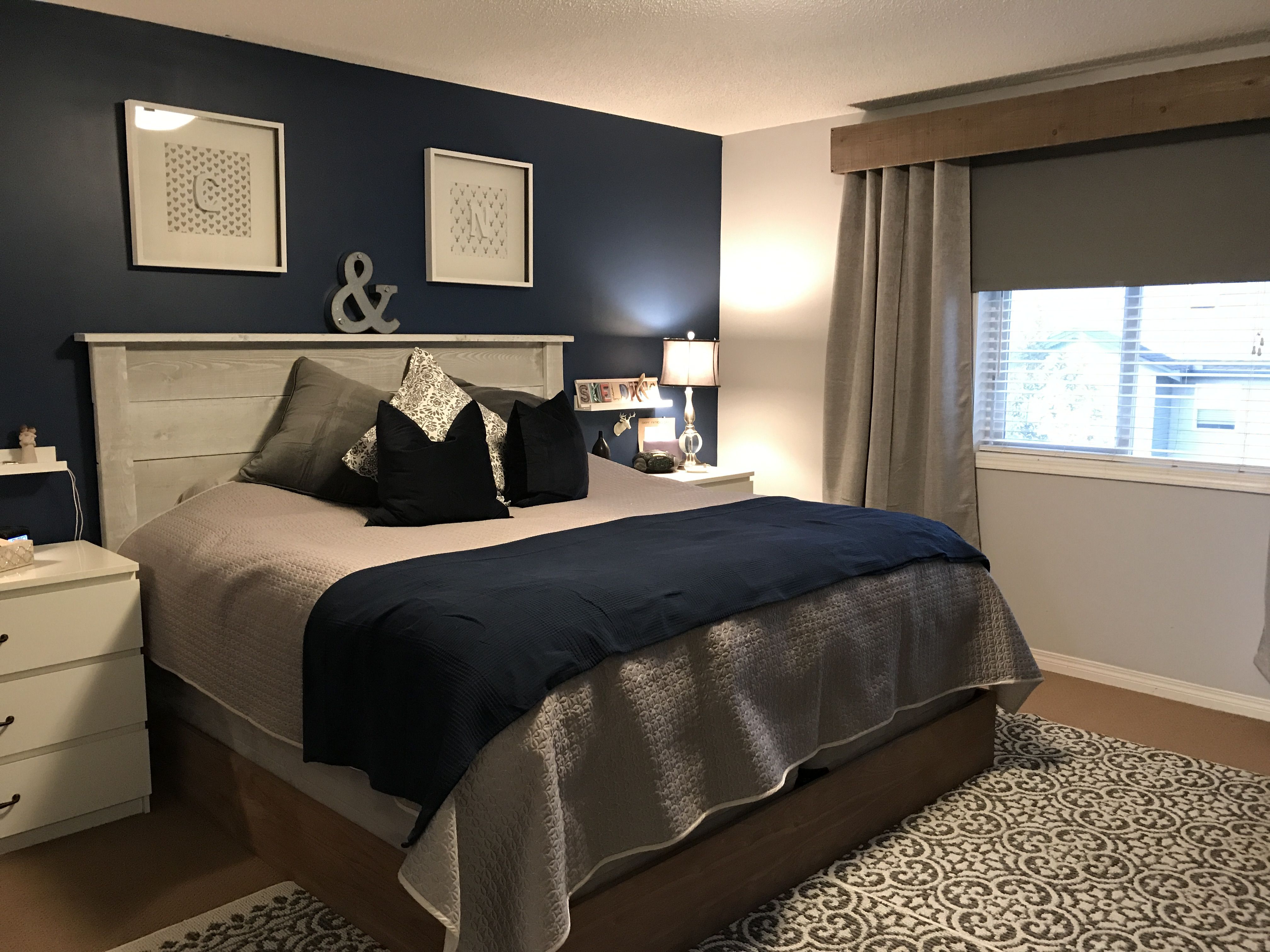Moody Blue Masculine Bedroom
