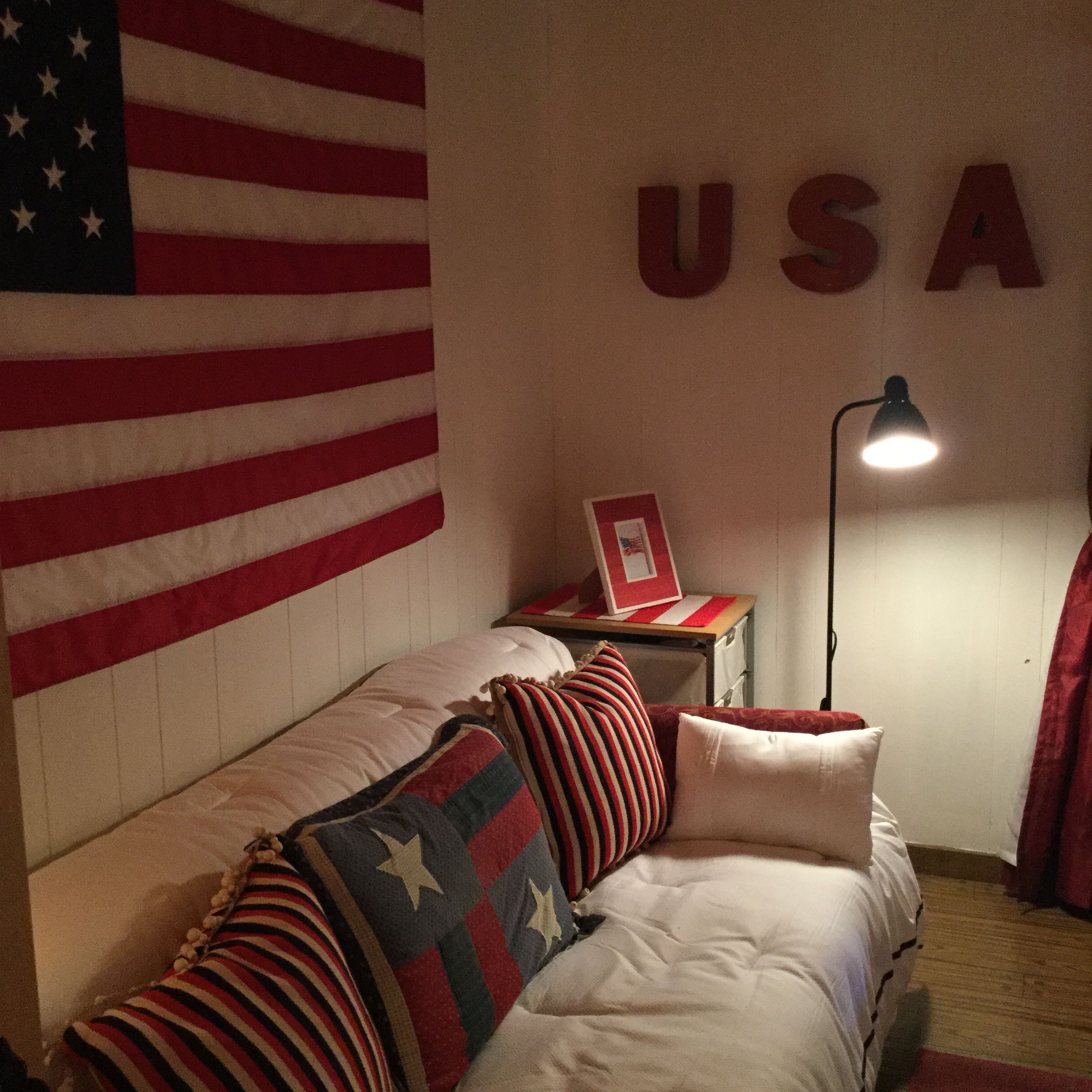Modern Master Bedroom In Patriotic White