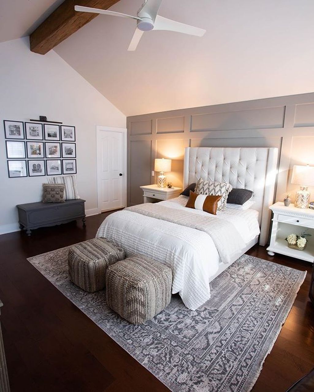 Neutral Bedroom With Dramatic Drapery
