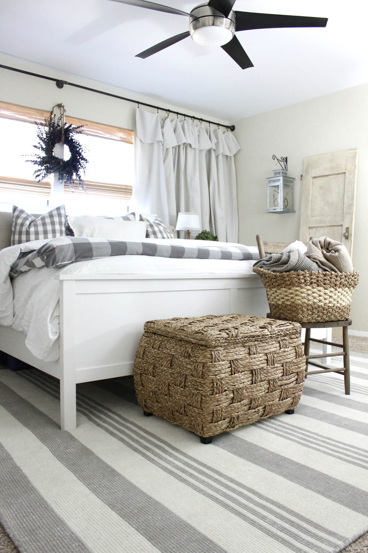 Neutral Bedroom With Airy Metallics