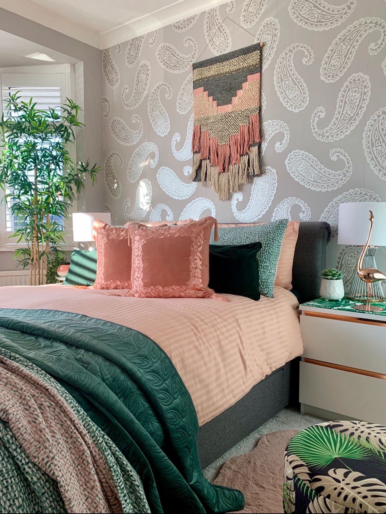 Mellow Coral Walls In The Master Bedroom