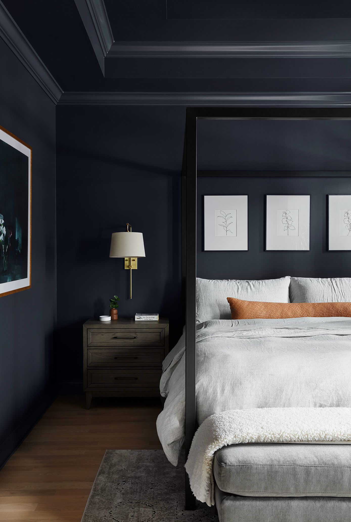 Moody Blue Masculine Bedroom
