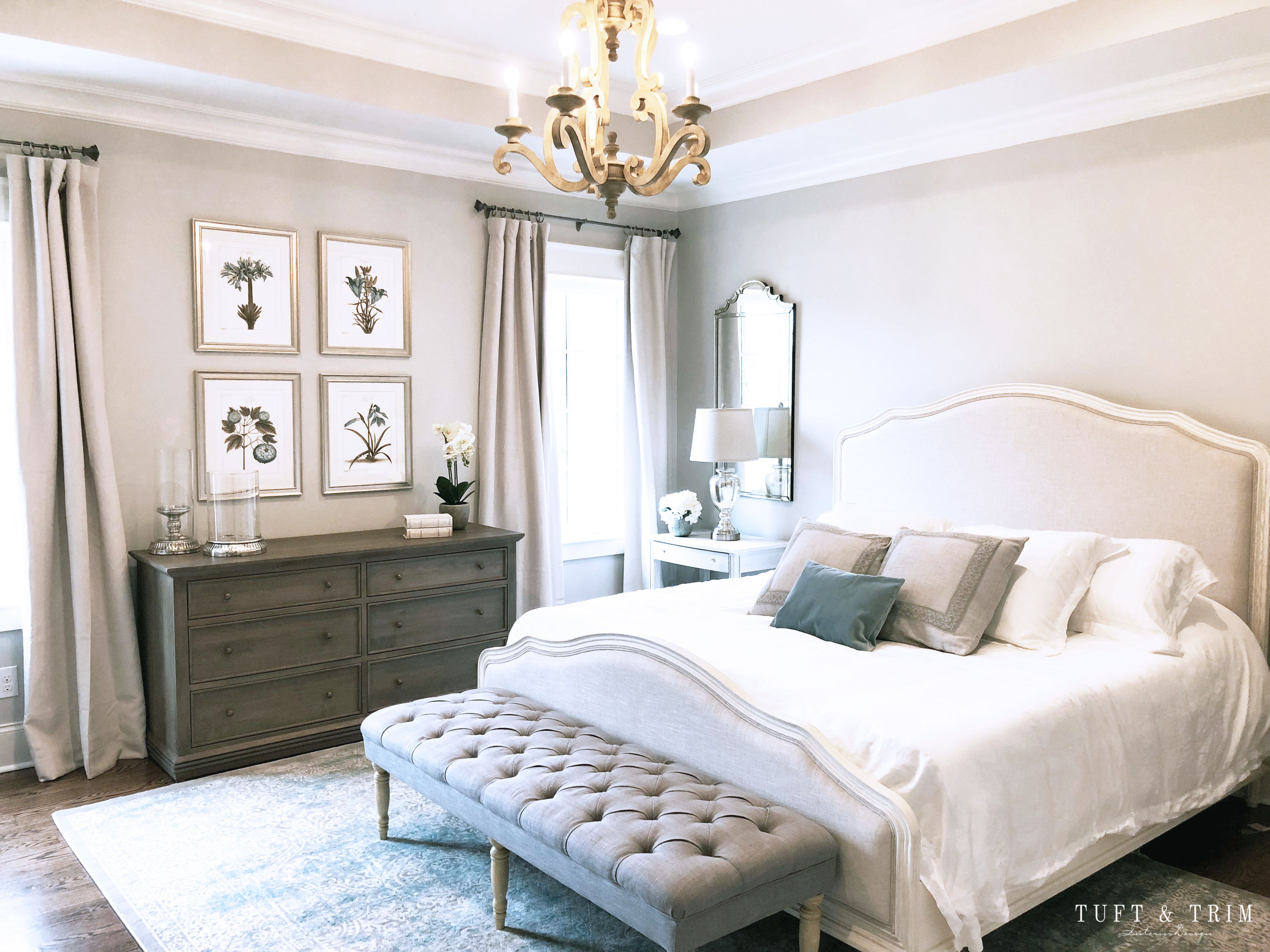 Blue White French Bedroom