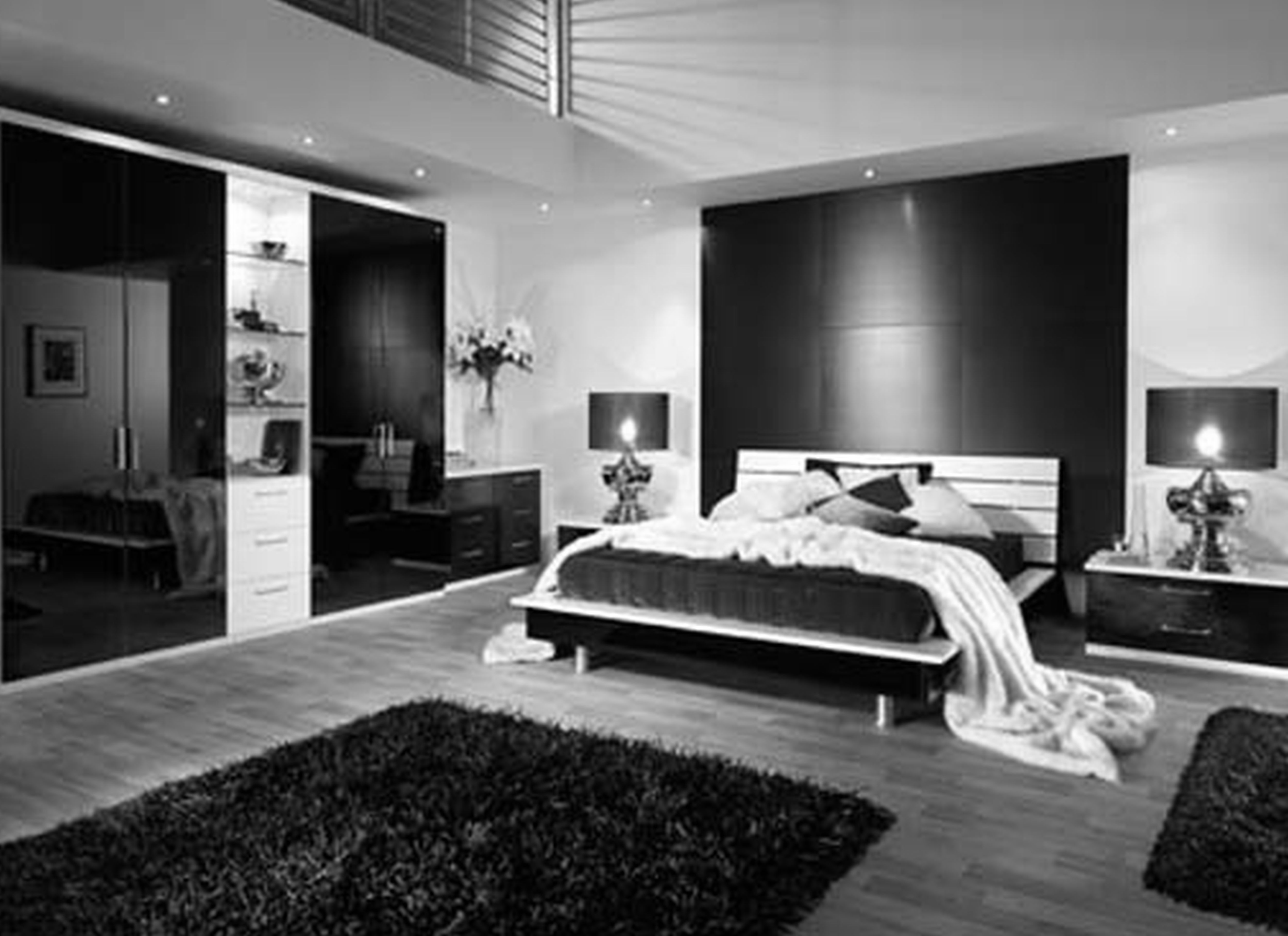 A Modern Black And White Bedroom