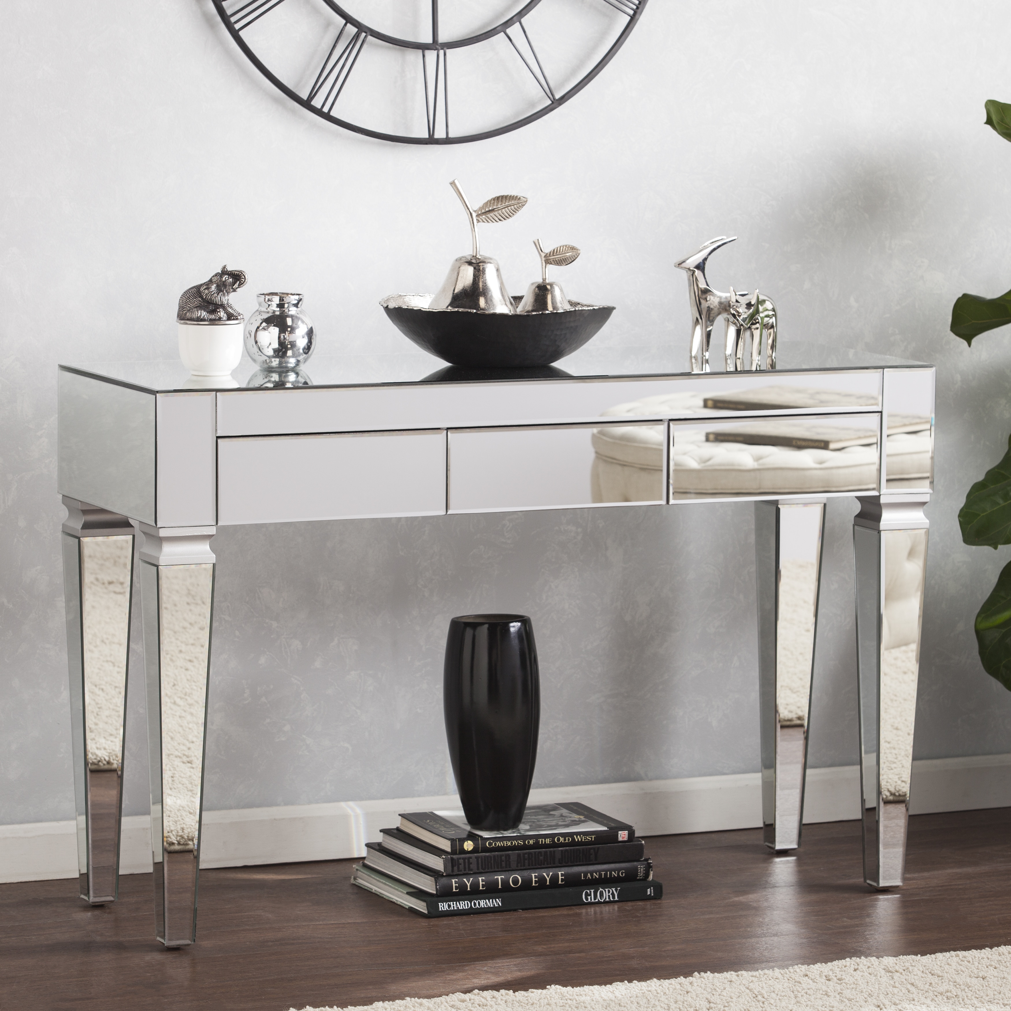 Chic Mirrored Console Tables For Entryways