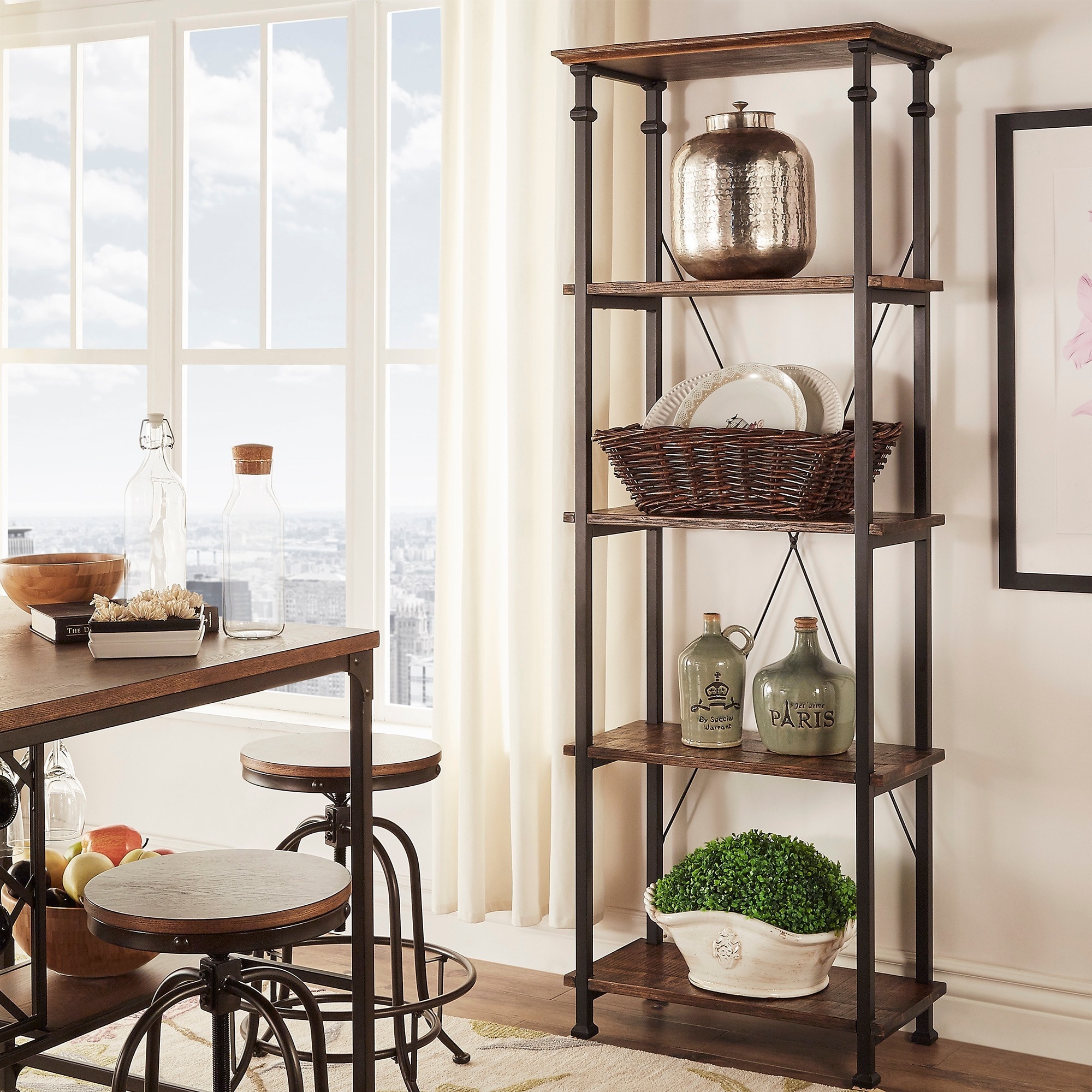 Industrial style Metal Shelves For A Rustic Look