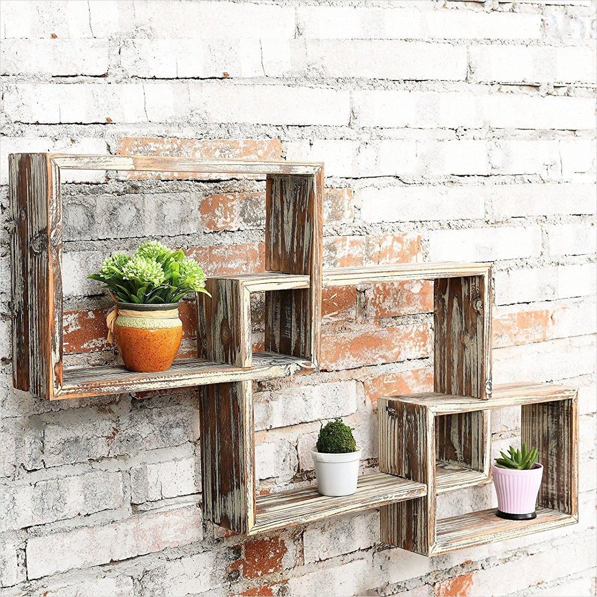 Rustic Wooden Shelves For Farmhouse style Decor