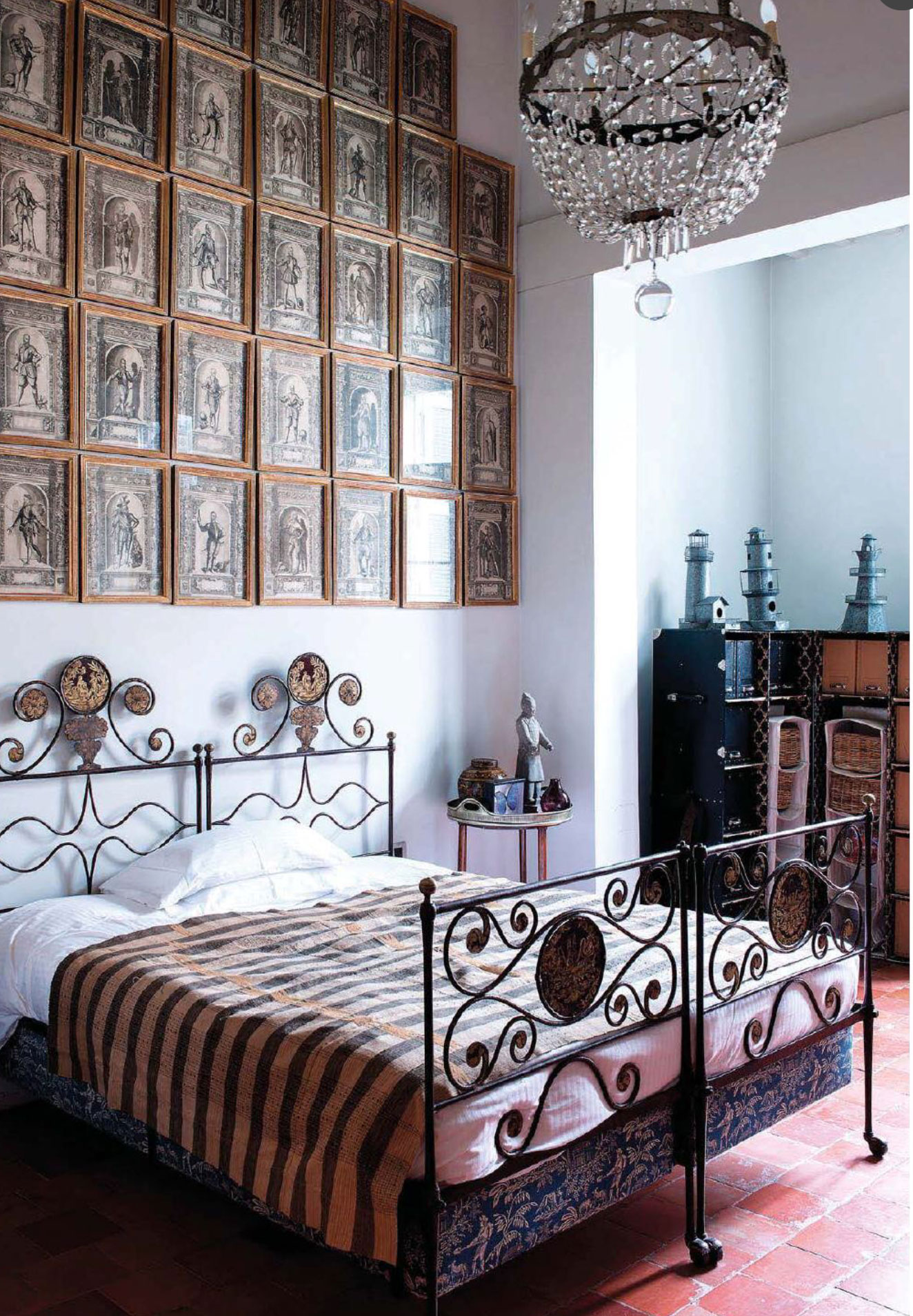 Antique Armor Engravings Over The Bed