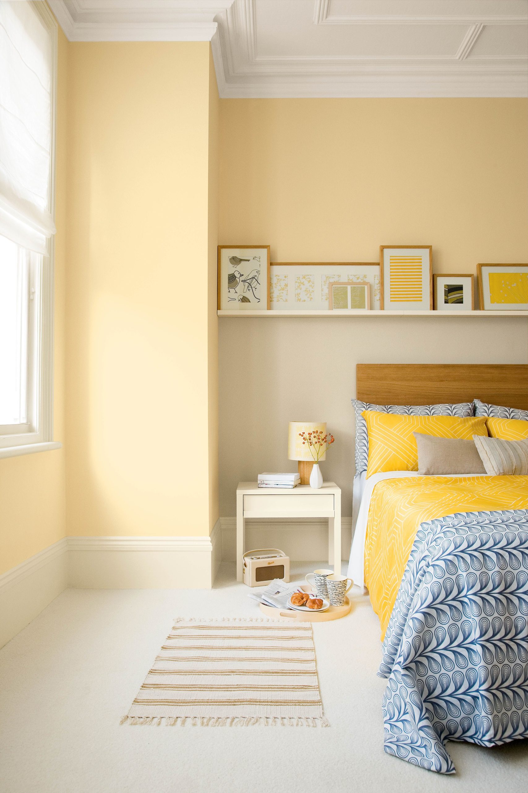Master Bedroom In Neutrals And Yellow